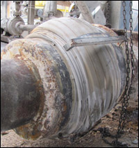 Over pressurization of expansion joint