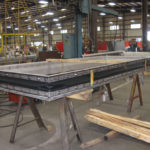 Rectangular fabric expansion joint during fabrication