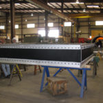 Rectangular fabric expansion joint during fabrication