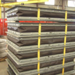 Rectangular fabric expansion joint ready for shipment