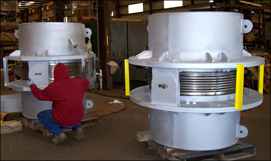 U.S. Bellows, Inc. Designed and Fabricated 44" Hinged Expansion Joints with Refractory Lining