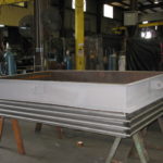 Single rectangular stainless steel bellows with mitered corners
