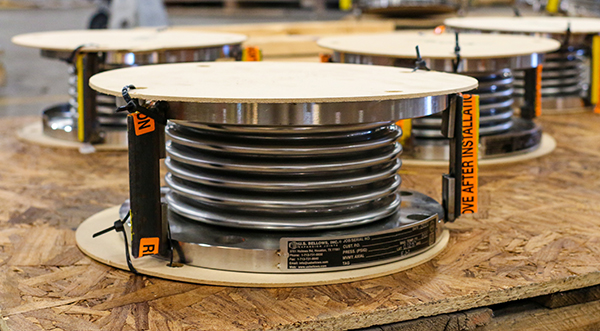 U.s. bellows custom designed single fanged expansion joints for a leading manufacturer & designer of transformers & power supplies for an industrial applications company