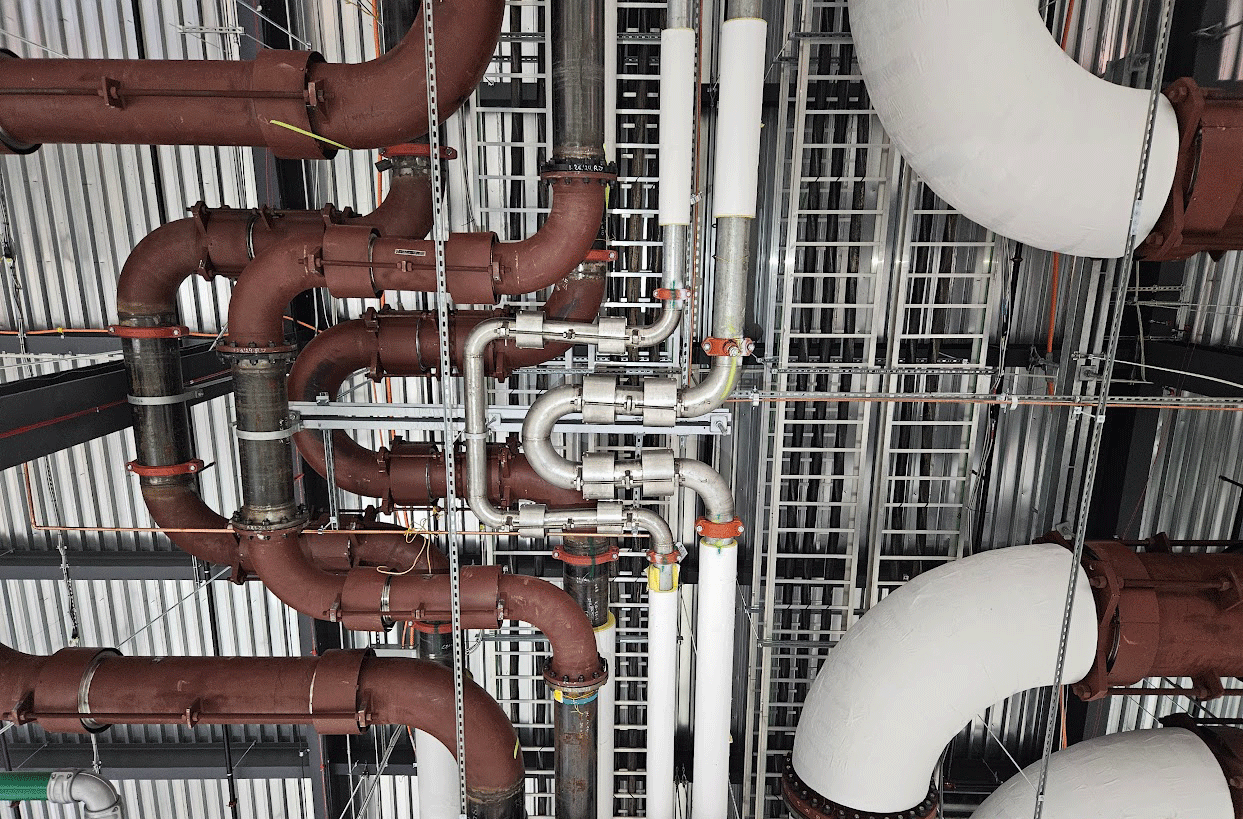 U loop expansion joint installed pipe