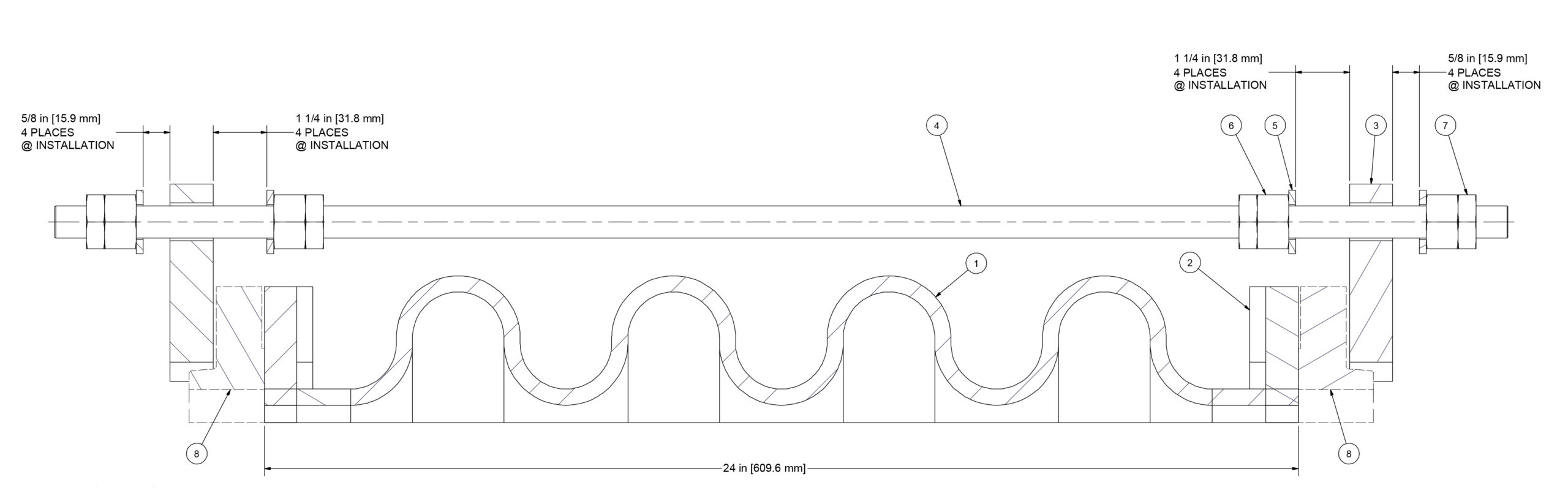 Designed for 2.25″ Compression and 1.25″ expansion for Single EJ